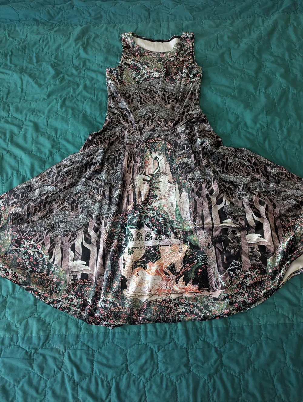 Blackmilk Nielsen Sleeping Beauty Velvet Princess Midi Dress - Picture 1 of 4